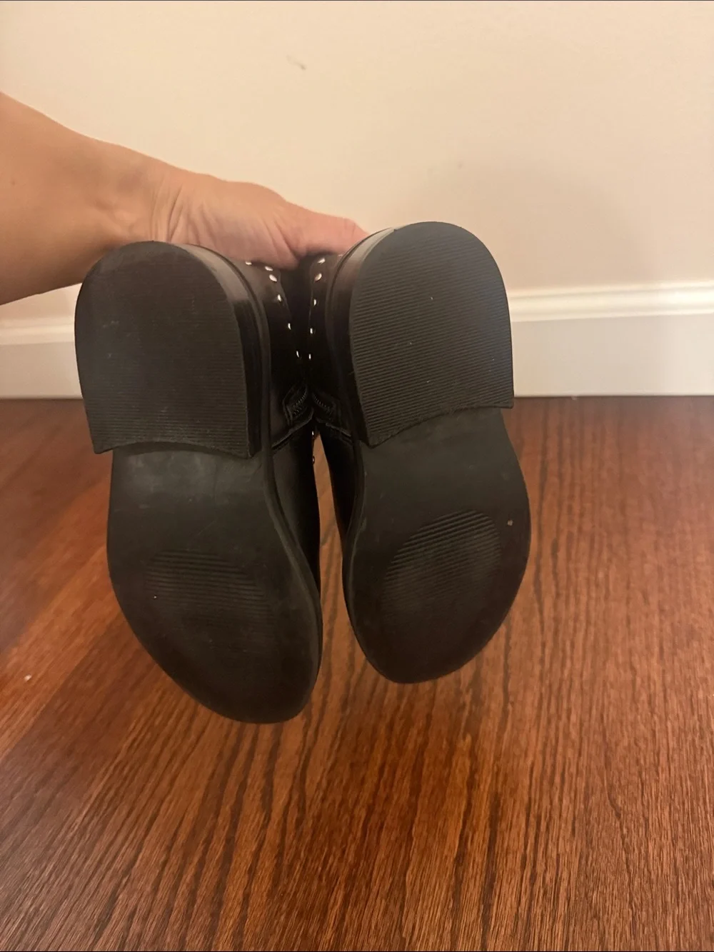 Nordstrom Kids Black Studded Zip Ankle Boots